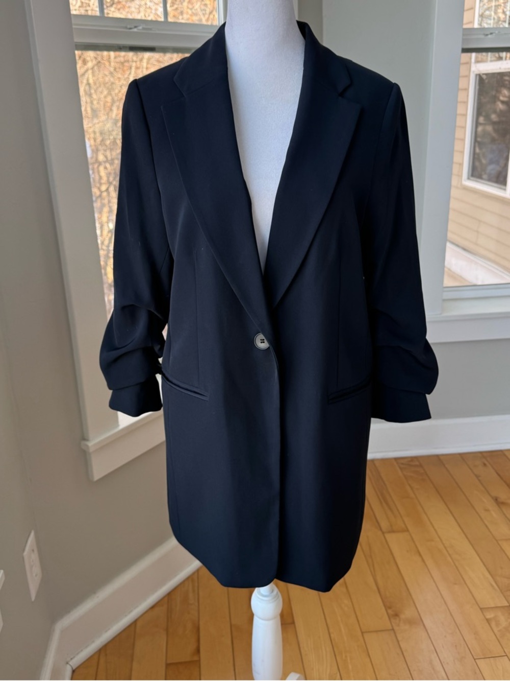 H&M Navy Blue Blazer Suit Jacket Size Small - Picture 8 of 11